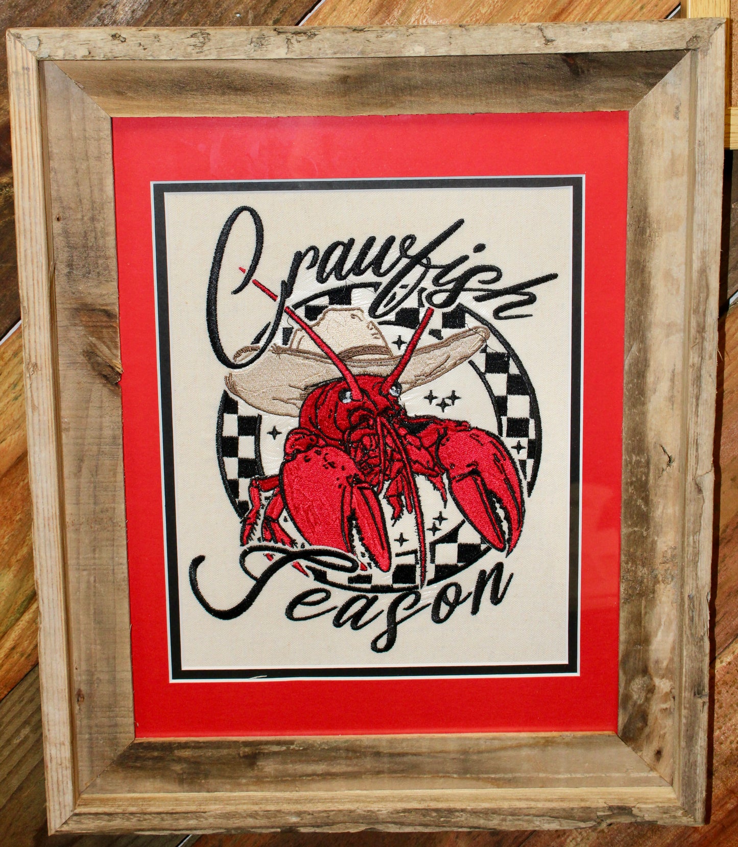 Crawfish Season Script Framed Art