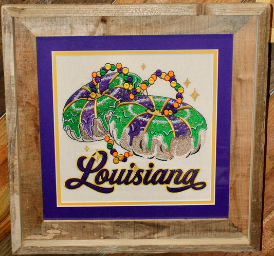 Louisiana King Cake Framed ART