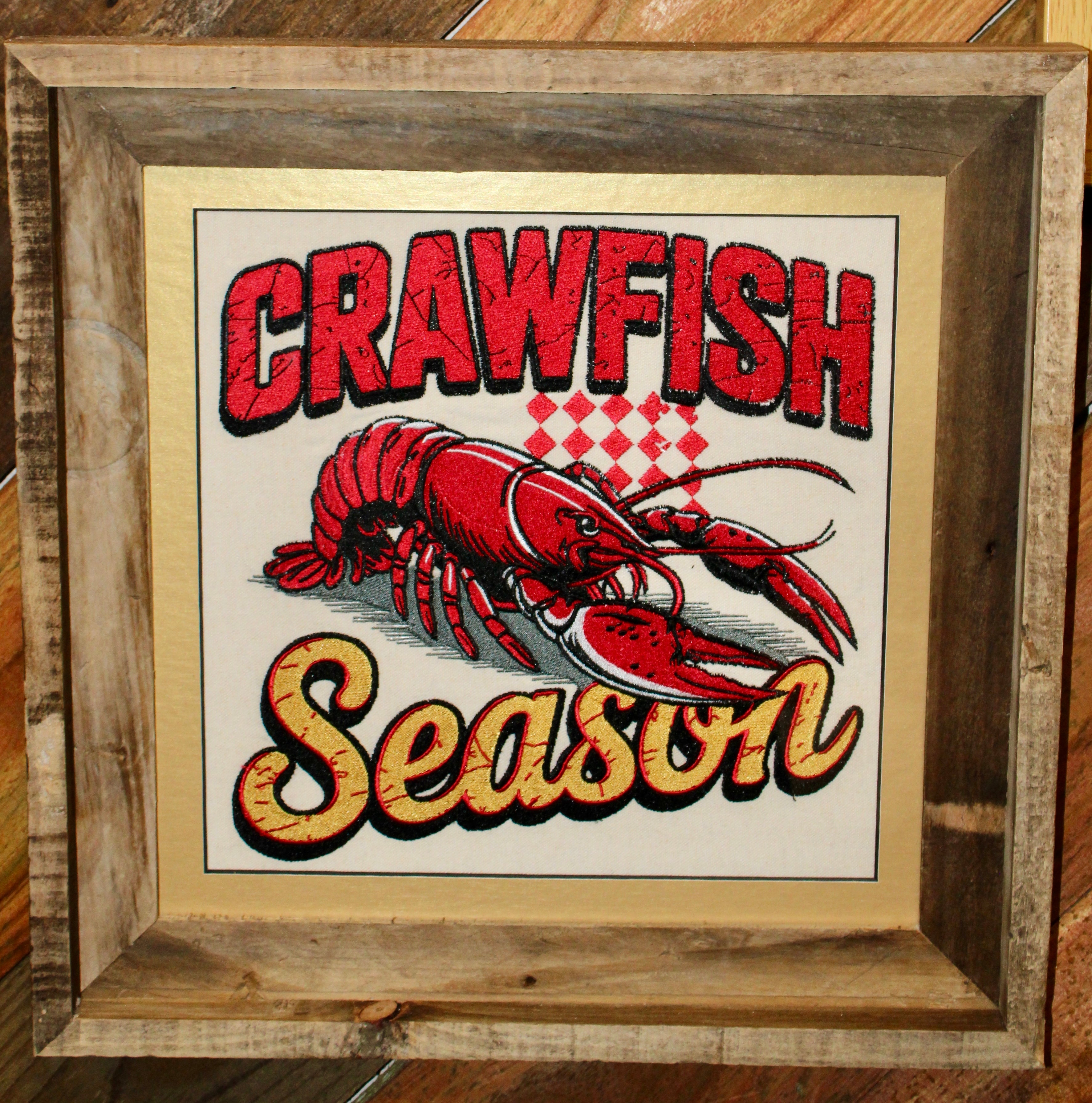 Crawfish Season Framed Art – Quebedeaux's Cajun Restaurants